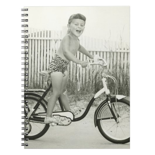 Mädchen fährt Fahrrad Notizblock (Vorderseite)
