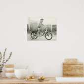 Mädchen fährt Fahrrad Poster (Küche)