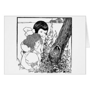 Mädchen fanden ein Vogelnest