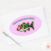 Mädchen fangen mehr Fisch Ovaler Aufkleber (Umschlag)