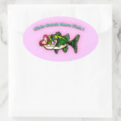 Mädchen fangen mehr Fisch Ovaler Aufkleber (Tasche)