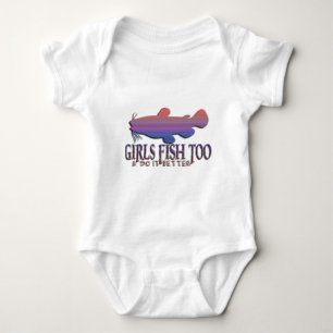 MÄDCHEN FANGEN ZU KATFISCH BABY STRAMPLER