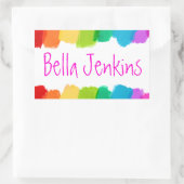 Mädchen farbenfrohe Farbname rosa ID-Aufkleber Rechteckiger Aufkleber (Tasche)