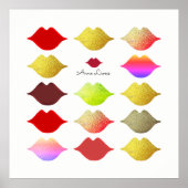 Mädchen farbige Lippen / farbige Mäulchen auf weiß Poster (Vorne)