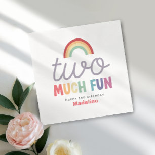 Mädchen Farbige Zwei Viel Spaß Regenbogen 2. Gebur Serviette