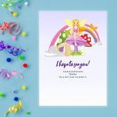 Mädchen Feenpilz Regenbogen Geburtstag Einladung