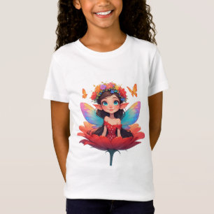 🧚 Mädchen Feenprinzessin Top mit roter Rose 🌹