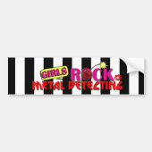 Mädchen-Felsen-Metall, das Autoaufkleber ermittelt (Vorne)