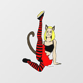 Mädchen Fensteraufkleber (Blatt)