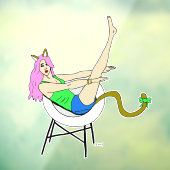 Mädchen Fensteraufkleber (Blatt 3)