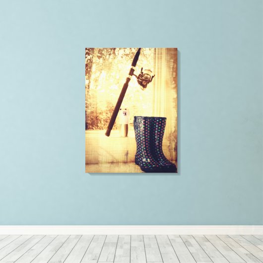 Mädchen Fisch auch Leinwanddruck (Insitu (Holzboden))