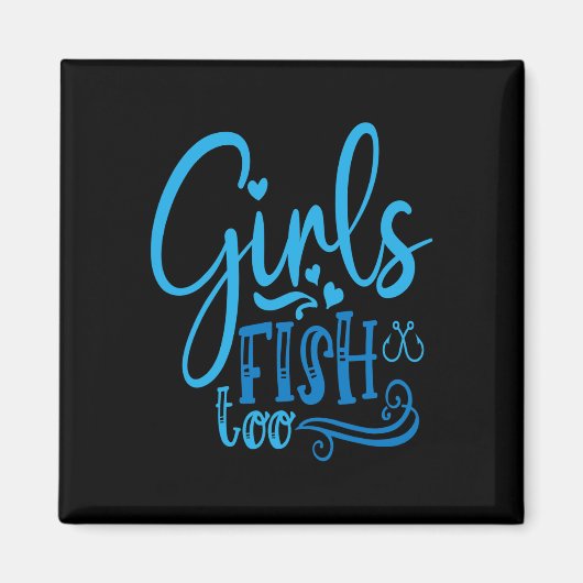 Mädchen fischen zu Angeln Jagd Fischen Magnet (Vorne)
