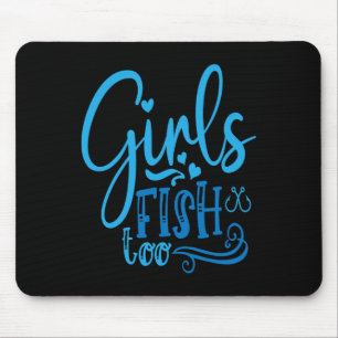 Mädchen fischen zu Angeln Jagd Fischen Mousepad