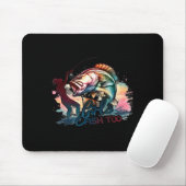 Mädchen fischen zu Fischen große Mouth B Grafik Fi Mousepad (Mit Mouse)