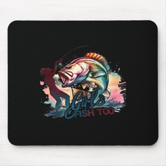 Mädchen fischen zu Fischen große Mouth B Grafik Fi Mousepad (Vorne)