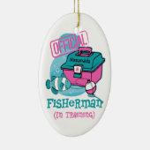 Mädchen-Fischer im Training Keramikornament (Rechts)