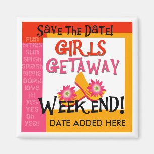 Mädchen-Flucht-Save the Date Magnet