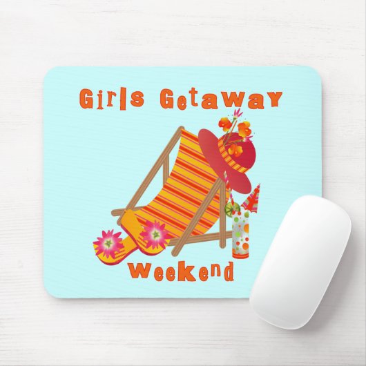 Mädchen-Flucht-Wochenenden-T - Shirts und Mousepad (Mit Mouse)