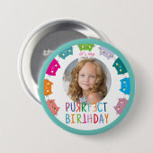 Mädchen Foto Geburtstag Button (Vorne & Hinten)