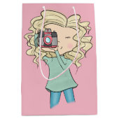 Mädchen-Fotograf Mittlere Geschenktüte (Vorderseite)