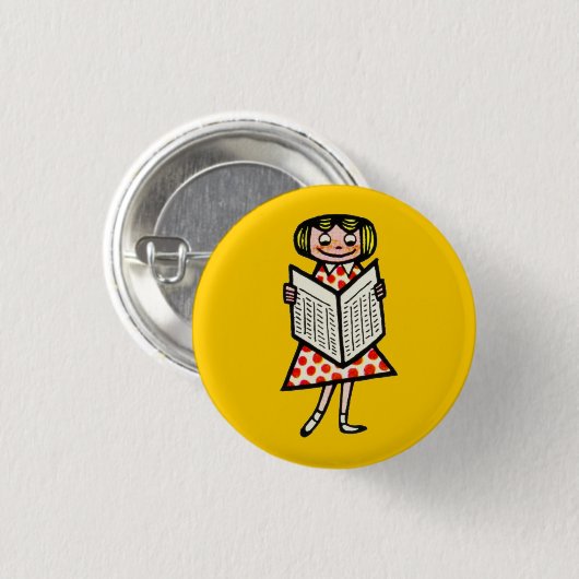 Mädchen-französische Vintage Button (Vorne & Hinten)