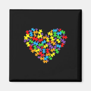 Mädchen Frauen Autismus-Bewusstsein Herz-Puzzletei Magnet