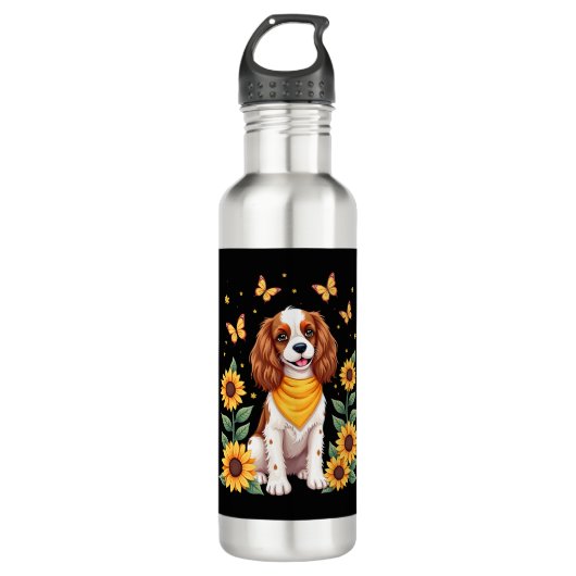 Mädchen Frauen Mutter Cavalier King Charles Spanie Edelstahlflasche (Vorderseite)