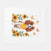 Mädchen Frauen Mutter Cavalier King Charles Spanie Fleecedecke (Vorderseite (Horizontal))