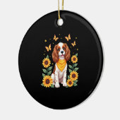 Mädchen Frauen Mutter Cavalier King Charles Spanie Keramik Ornament (Links)