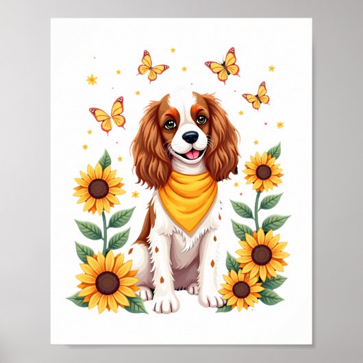 Mädchen Frauen Mutter Cavalier King Charles Spanie Poster (Vorne)