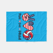 Mädchen Frieden Liebe Volleyball 4. Juli Amerikani Fleecedecke (Vorderseite (Horizontal))