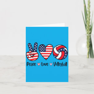 Mädchen Frieden Liebe Volleyball 4. Juli Amerikani Karte