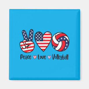 Mädchen Frieden Liebe Volleyball 4. Juli Amerikani Magnet
