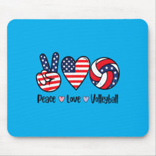 Mädchen Frieden Liebe Volleyball 4. Juli Amerikani Mousepad
