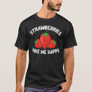 Mädchen Früchte Erdbeeren machen mich glücklich St T-Shirt