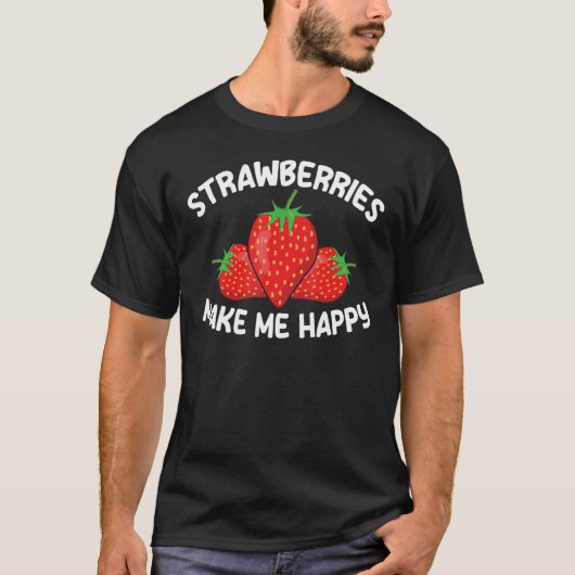 Mädchen Früchte Erdbeeren machen mich glücklich St T-Shirt (Vorderseite)