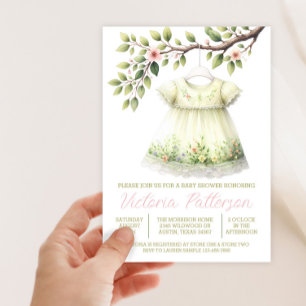 Mädchen Frühlings Wildblumen Kleid Baby Shower Einladung