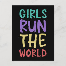 Mädchen führen die Welt als Feministin Postkarte