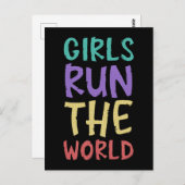 Mädchen führen die Welt als Feministin Postkarte (Vorne/Hinten)