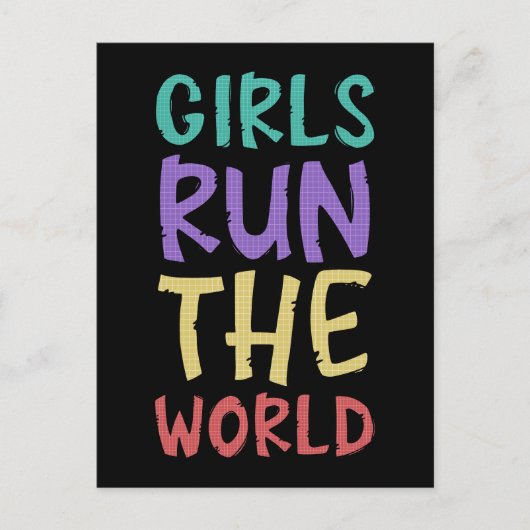 Mädchen führen die Welt als Feministin Postkarte (Vorderseite)