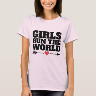 MÄDCHEN FÜHREN DIE WELT, FEMINISTISCHE T - Shirt