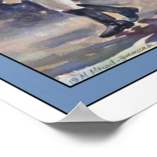 Mädchen führt ihr Pony Artwork Poster (Ecke)