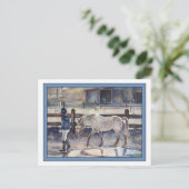 Mädchen führt ihr Pony Artwork Postkarte (Stehend Vorderseite)