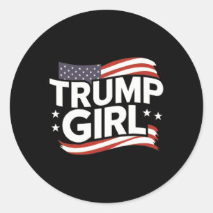 Mädchen für Donald Trump Süße Trump-Flagge Frauen Runder Aufkleber