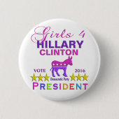 Mädchen für Hillary Clinton-Präsidenten Button (Vorderseite)
