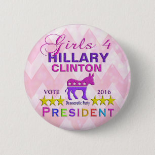 Mädchen für Hillary Clinton-Präsidenten Button