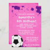 Mädchen-Fußball-Ball-Geburtstags-Party Einladungen (Vorne/Hinten)