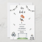 MÄDCHEN-FUSSBALL-GEBURTSTAGSINVITATION EINLADUNG (Vorderseite)