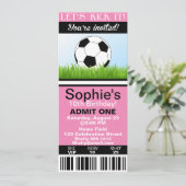 Mädchen-Fußball-Kartengeburtstagseinladung Einladung (Stehend Vorderseite)