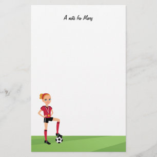 Mädchen-Fußball-Lager-Briefpapier Briefpapier